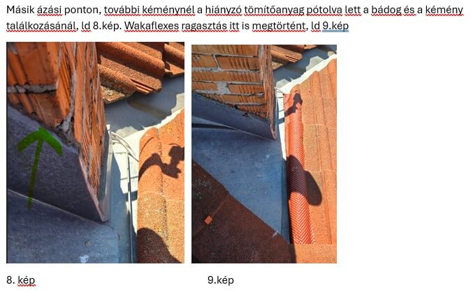 Részletes leírás a hibák kijavításáról a tetőjavításhoz