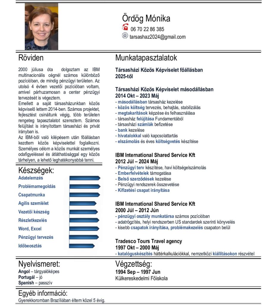 Ördög Mónika önéletrajz