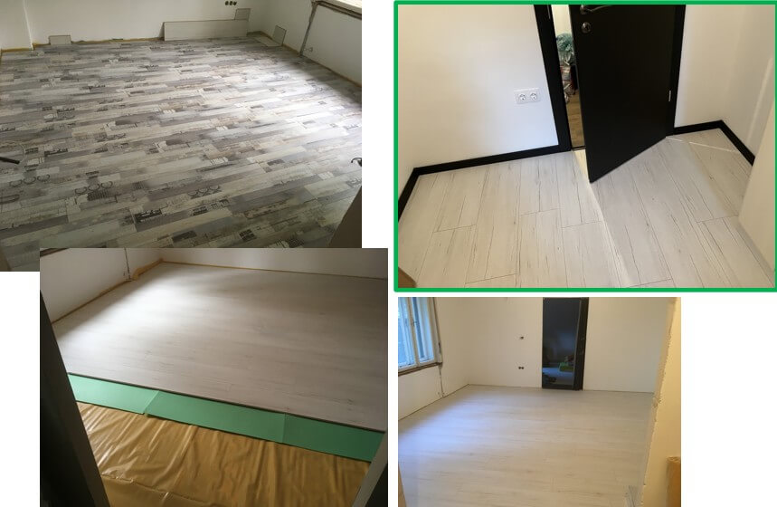 aljzatkiegyenlítés, laminált parkettázás